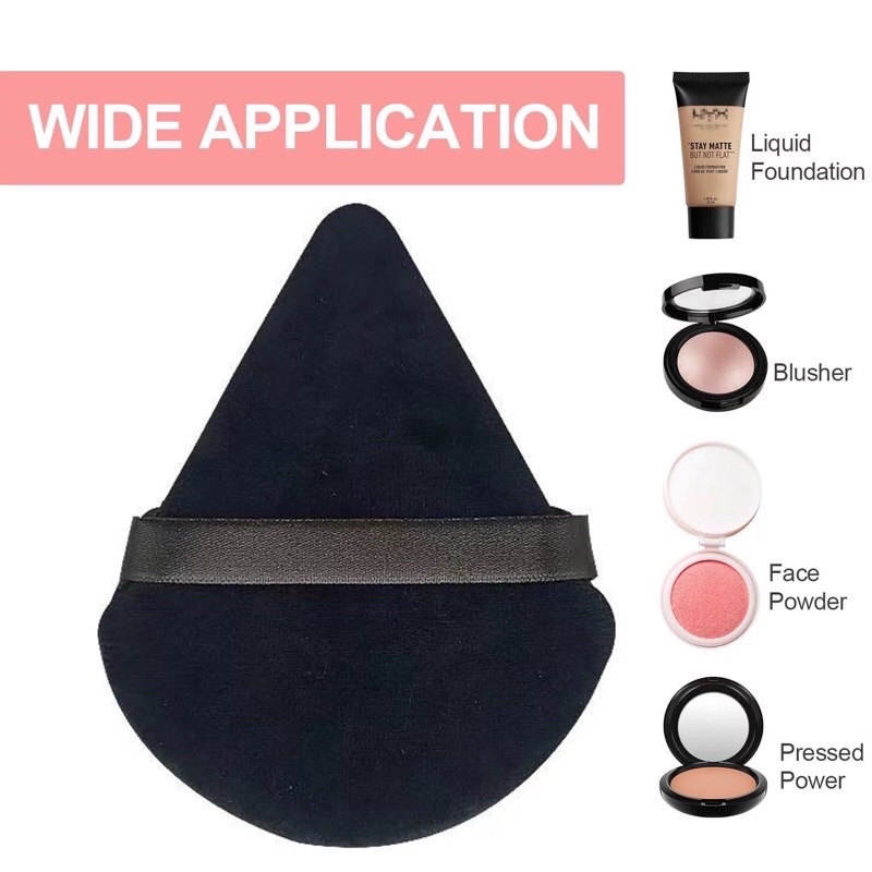 2 MINI PIZZA PUFF EMPUK spons loose powder puff blush on puff bedak spons bedak puff cushion puff bb cream puff foundation puff powder triangle sponge spons bedak tabur segitiga