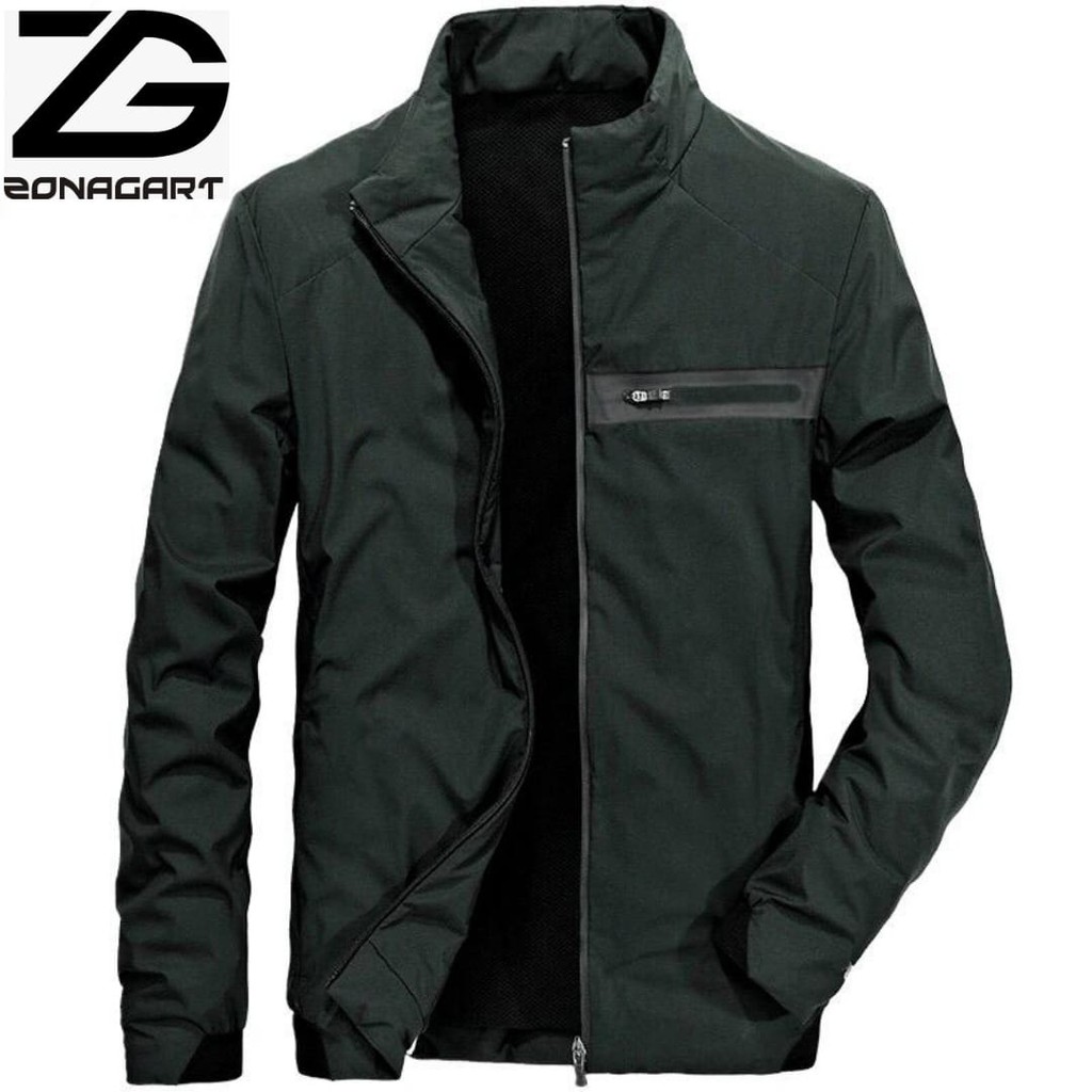 JAKET PRIA ZONAGART SIMPLE CASUAL OUTDOOR ZIPPER WATERPROOF