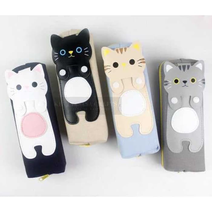 

Tempat Dosgrip Kotak Pensil Pulpen Pen Case Cute Kawai Cat Kucing - Hitam