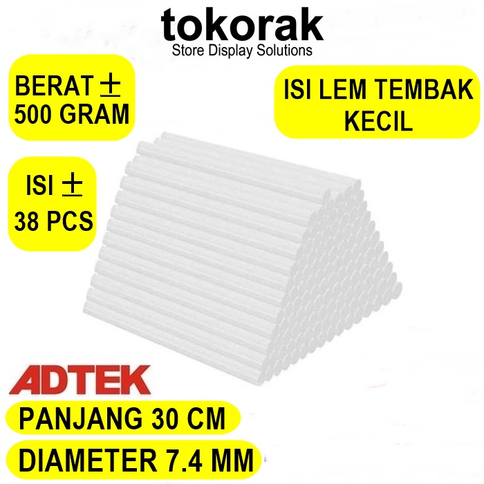 ISI REFILL LEM TEMBAK ADTEK KECIL BENING 30 CM - LEM BAKAR - GLUE GUN