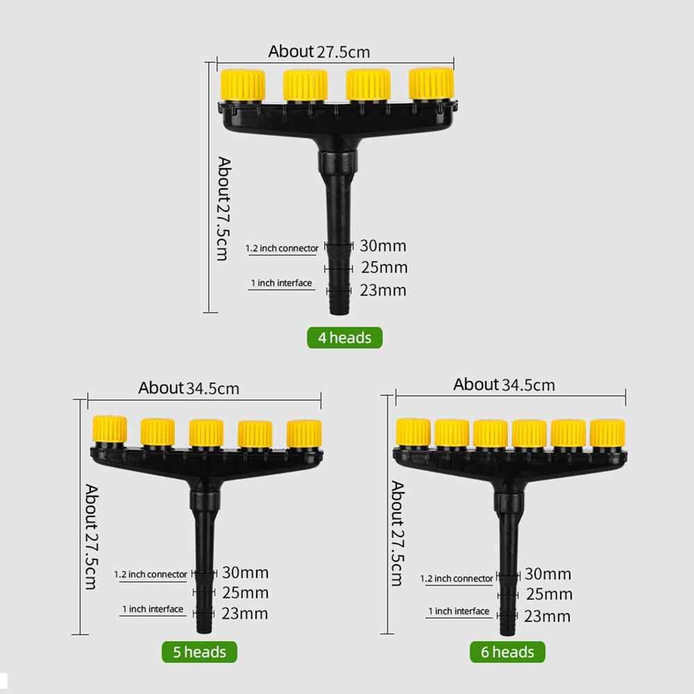 Nanas Multi-Head Sprinkler Perlengkapan Berkebun Atomizer Nozzle Semprotan Siram Cakupan Area Besar