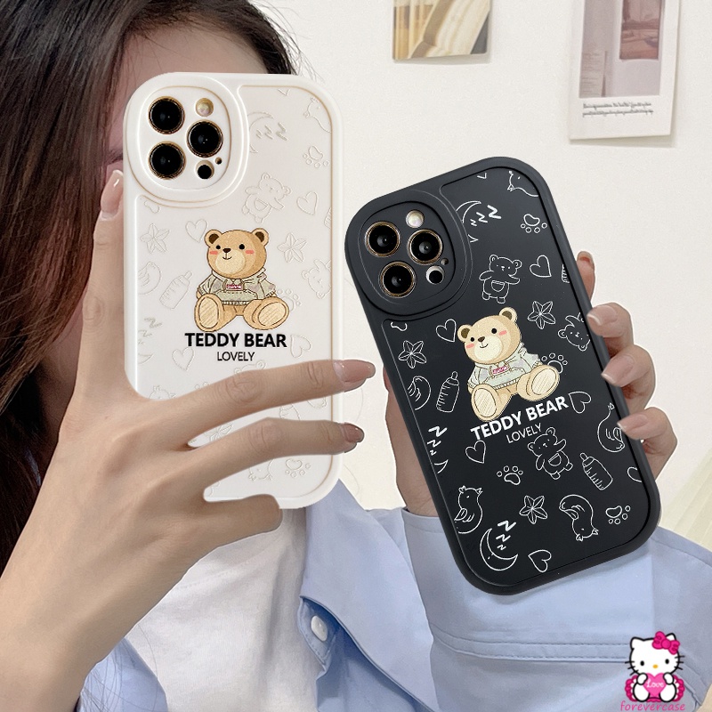 Soft Case Bahan TPU Desain Teddy Bear Untuk Vivo Y35 Y16 Y22 Y20 Y15 Y20i Y21 Y15s Y11 Y31 Y17 Y12 Y33S Y91 Y01 Y21S Y51A Y21T Y21T Y15s Y21T Y1 Y21T Y30 Y33S Y1C Y12 Y50S Y1