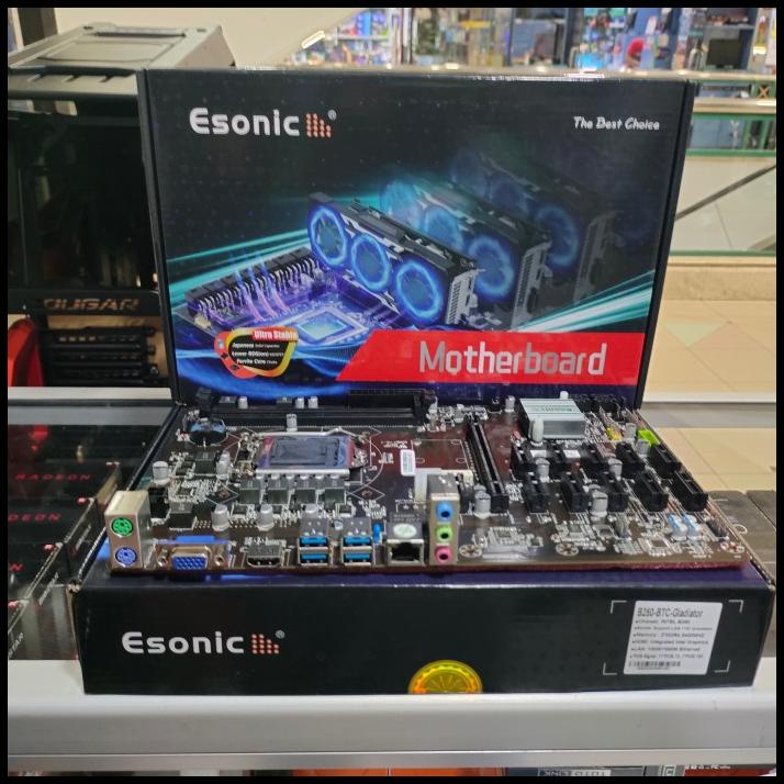 Esonic B250 Btc Gladiator Lga1151 Ddr4 12X Pcie Miner Motherboard Terbaru