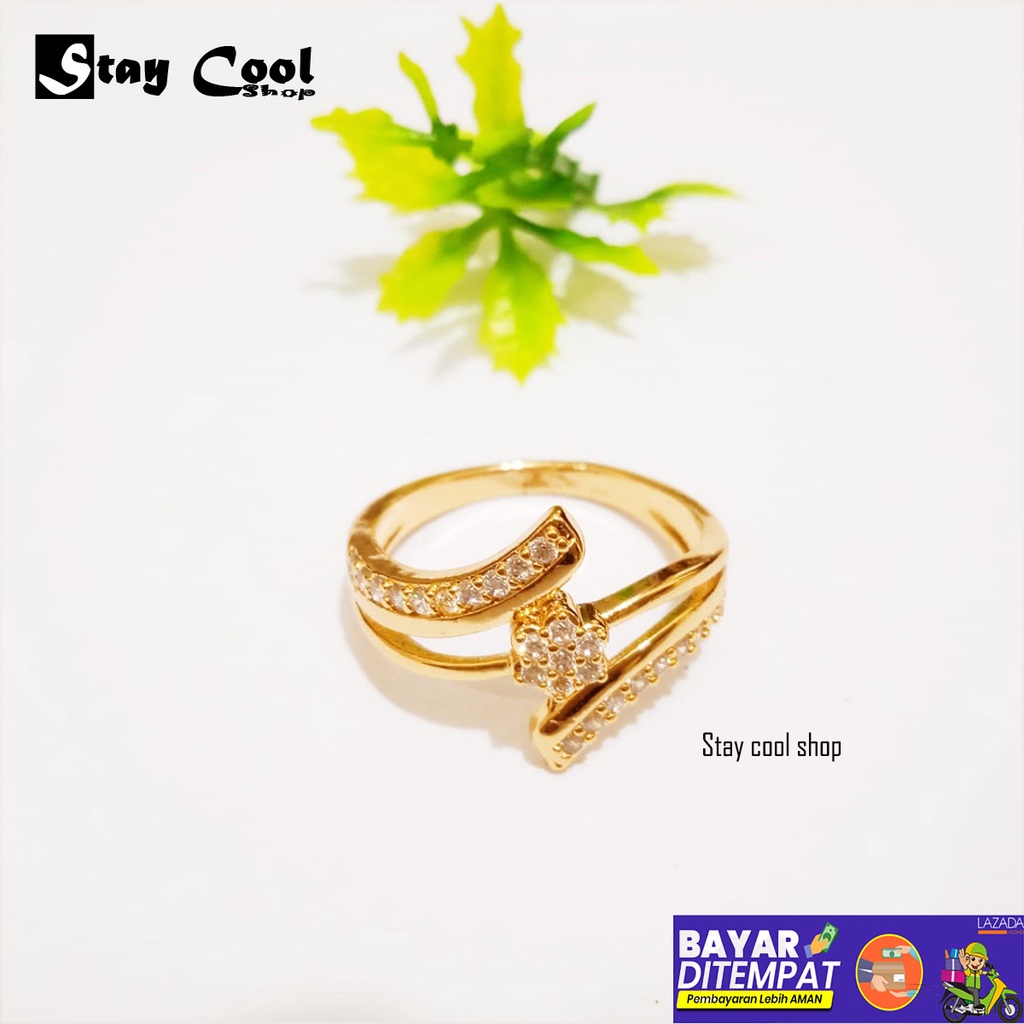 SCS - Cincin Titanium Anti Karat / Cincin Xuping Wanita Terbaru / Cincin Xuping / Asesoris Wanita /