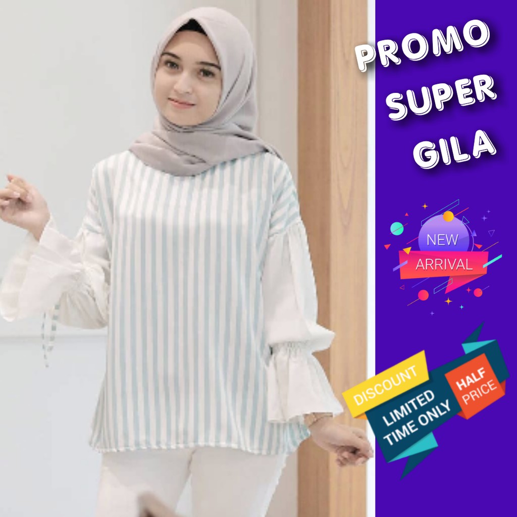 Dustry Fashion Baju  Blouse  Jumbo Atasan Tangan  Panjang 