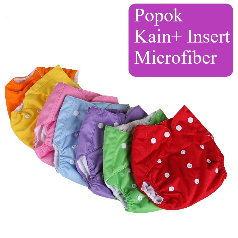 Paket Clodi Popok Kain + 1 insert Microfiber 2 Layer Anti Bocor - Popok Kain Clodi