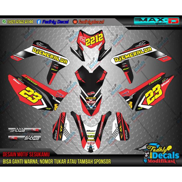 Decal crf merah hitam putih