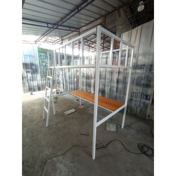 Ranjang Besi Tingkat Custom Meja Model Bongkar Pasang