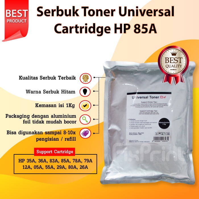 Serbuk Toner Printer HP Laserjet Cartridge 79A 83A 85A 78A 35A 36A Printer P1005 P1006 P1102 LBP6030