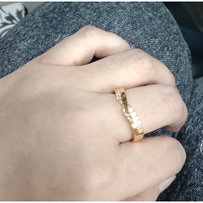 Cincin wanita lapis emas cincin  replika emas cincin permata