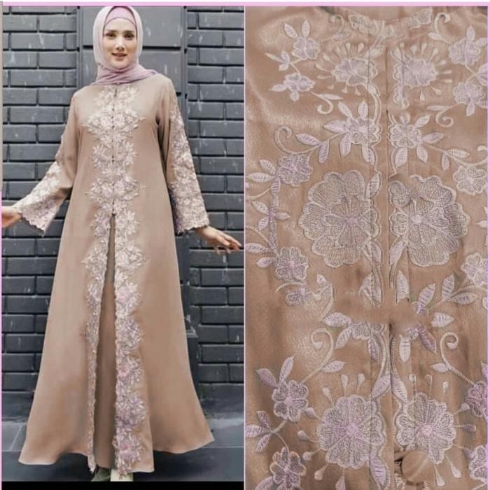 Gamis / Maxi / Baju Pesta Wanita Muslim Mulan Full Bordir Mewah HQ