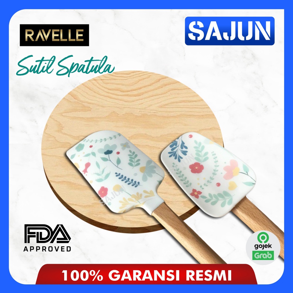 RAVELLE Sutil Set of 2 Peralatan Masak Sutil Spatula 6 Motif Menarik