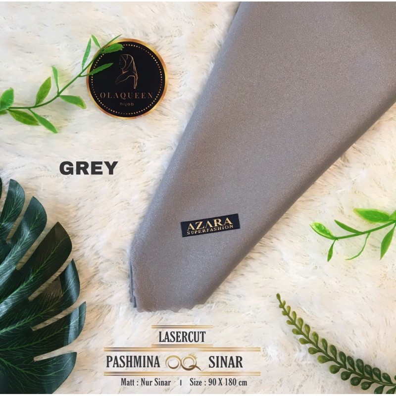 90x180cm Pashmina Glowing Nur Sinar Lasercut by Azara-GREY