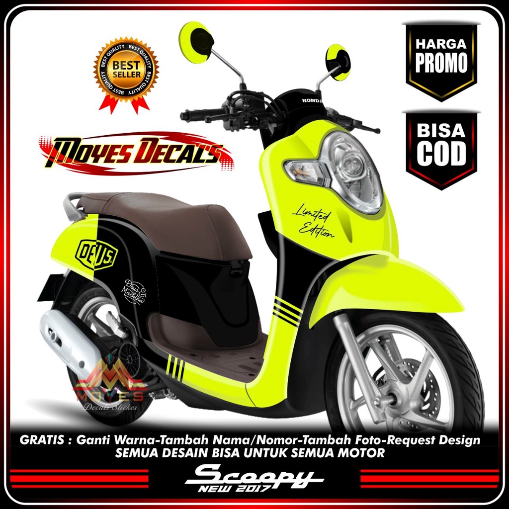 Decal Sticker New Scoopy FI - Motif Rider Simple Stabilo Color Stiker Decal Scoopy Esp FI