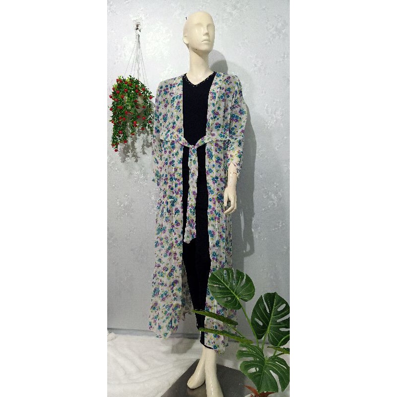 GAMIS LONG OUTER/CARDIGAN SIFON MOTIF BUNGA