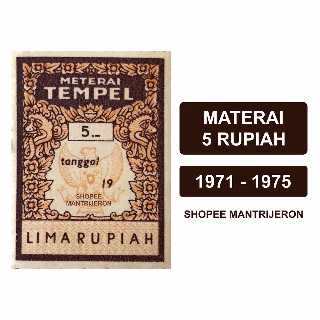 

Materai 5 Tahun 1971-1975 Meterai Tempel Lima Rupiah Lama Kuno Jadul Asli Original Kantor Pos