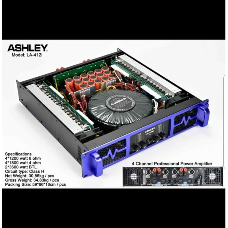 POWER AMPLIFIER ASHLEY LA 412i/LA412i ( 4 channel ) original garansi