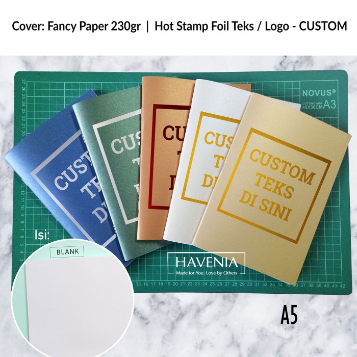 

Dijual Buku Tulis Catatan Jurnal Notebook A5 Hot Stamp Foil - Custom Teks Bagus