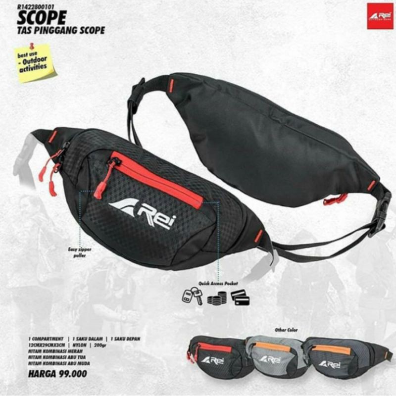 Arei Waistbag Tas Pinggang Rei bonus gelang outdoor