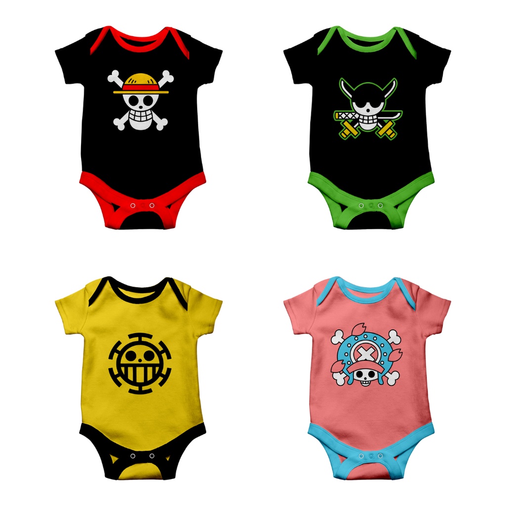 Bayi baju bayi perempuan dan laki laki jumper newborn motif anime one piece luffy