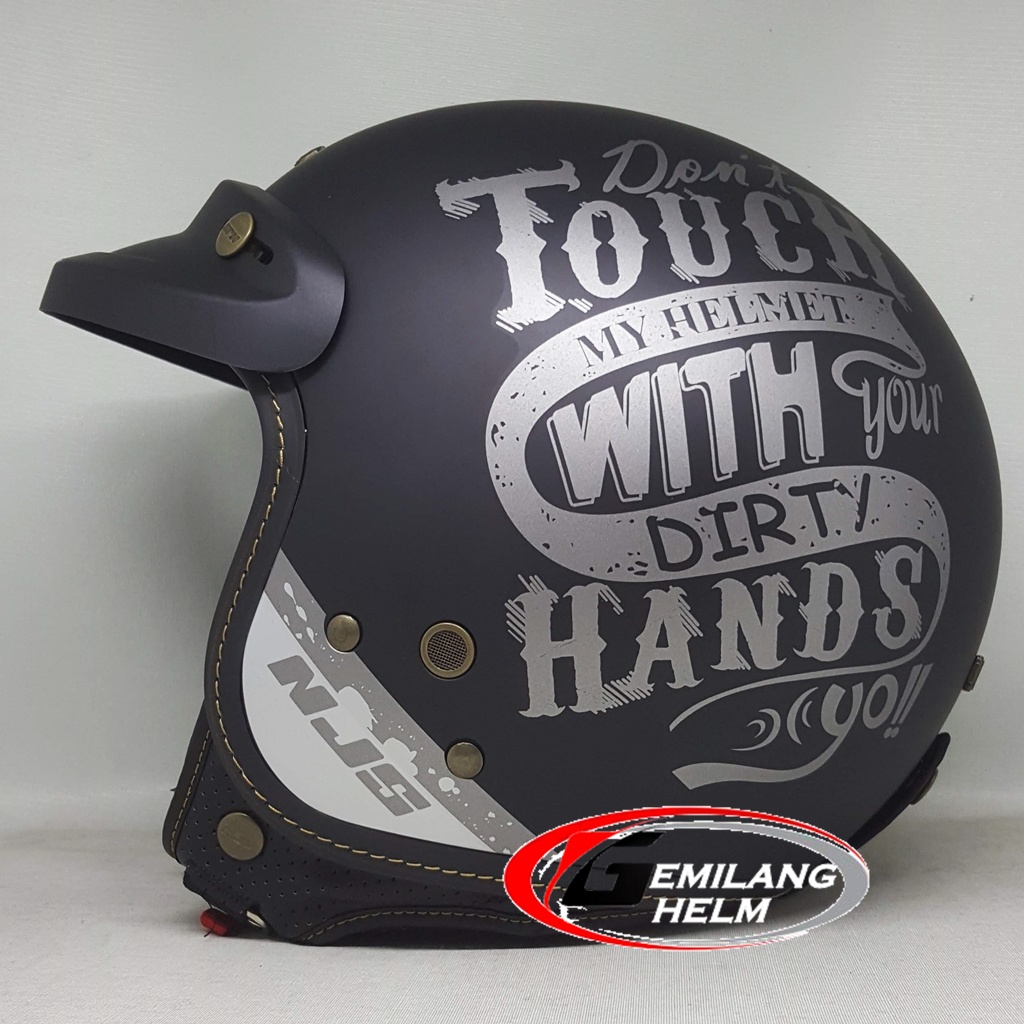 ORBAL Helm NJS NR80 Helm NJS Retro NR 80 80S Helm Classic NJS Don't Touch