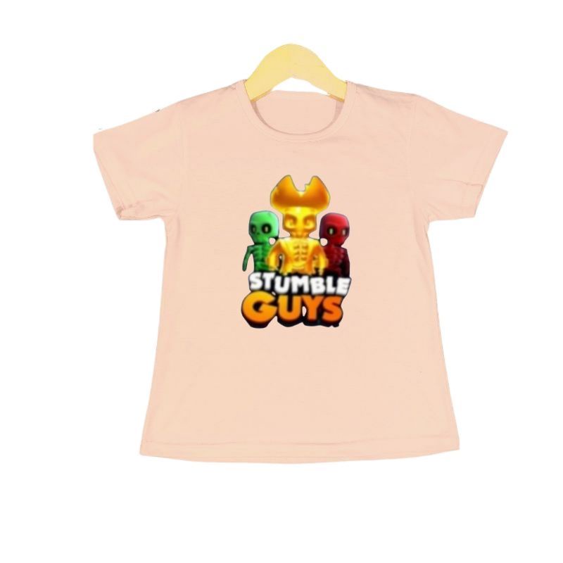 Baju Anak Cewk Kaos Atasan Anak Cewek  Stumble Guys gold heart 1-12 Tahun Ukuran S.M.L.XL.2XL.3XL