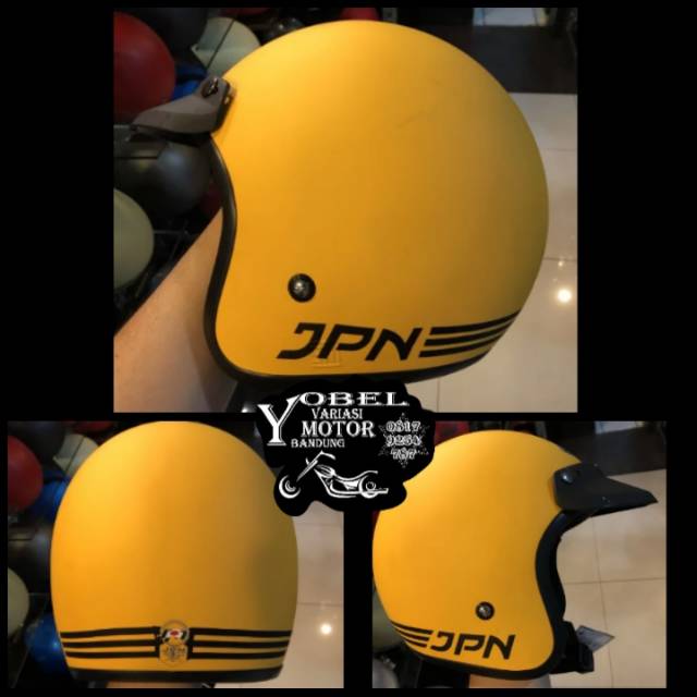 helm retro klasik jpn free pad kuning