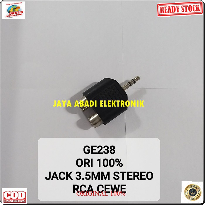 G238 Jack 3,5 mm cowo jek rca cewe adapter konektor sambungan splitter audio sound extension penyambung suara headset headphone converter female male canon aux dvd ampli stereo G238  Harga adalah satuan  JACK 3,5 MM COWO DAN RCA CEWE  BISA DIPAKA