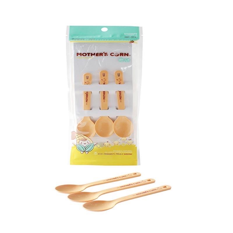 Mother's Corn Cutie Spoon Mother Corn Cutie Fork Toddler Set isi 3pc Sendok Makan Anak Garpu Makan Anak Bahan Alami Premium