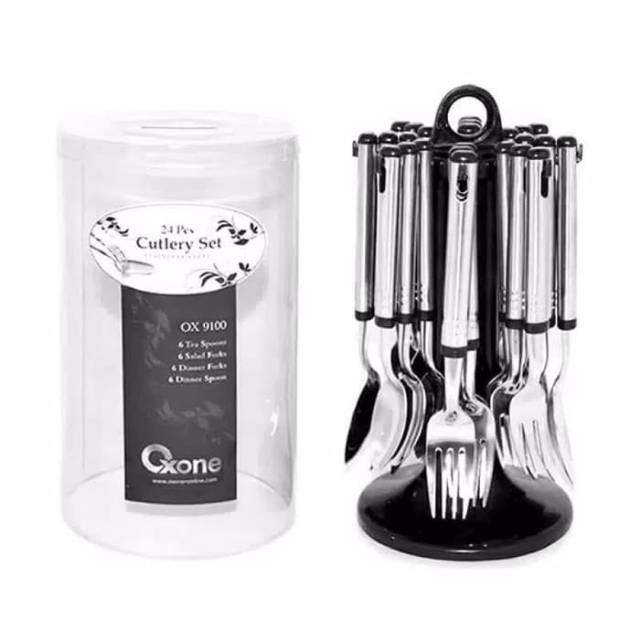 OXONE Sendok Makan Set Garpu Stainless Steel 24Pcs  - OX9100 - OX 9100