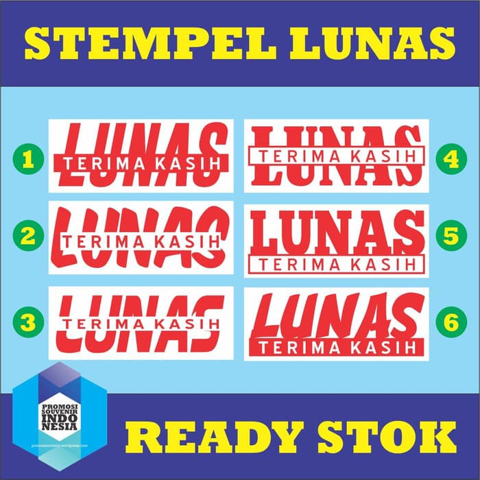 

Spesial STEMPEL LUNAS READY STOK uk. 17x43 mm Elegan