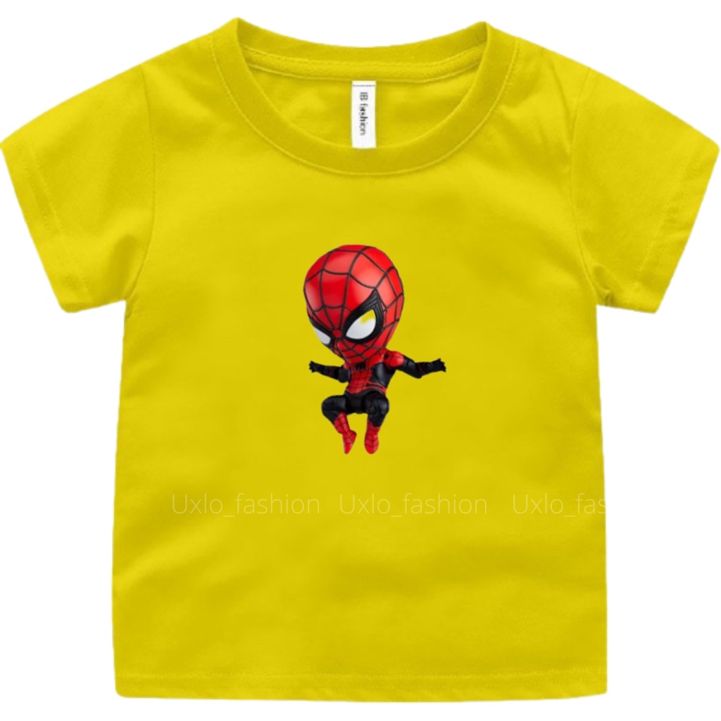 BAJU KAOS ANAK LAKI LAKI MURAH UMUR 1 2 3 4 5 6 7 8 9 TAHUN MOTIF SUPERHERO SPIDERMAN JUNIOR UXLO FASHION