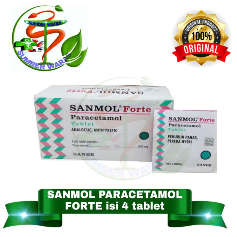 sanmol Paracetamol forte isi 4 tablet/ penurun panas/penurun demam
