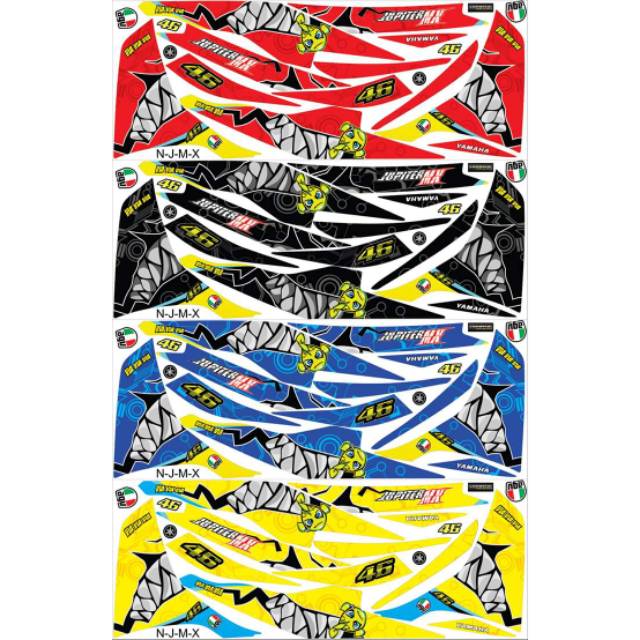 Striping lis sticker variasi yamaha Jupiter mx 135 "via via via 46"
