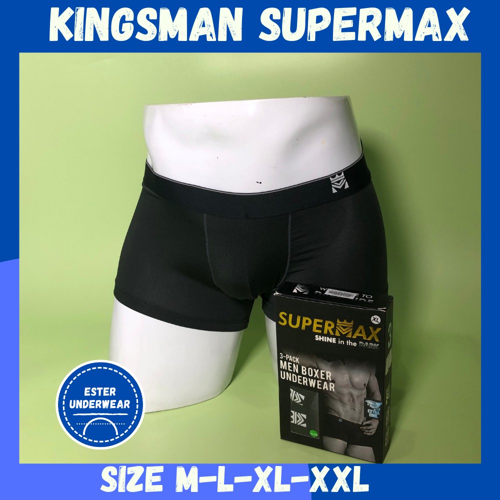 Celana Boxer Kingsman Supermax Extracool  ISI -3 Pcs