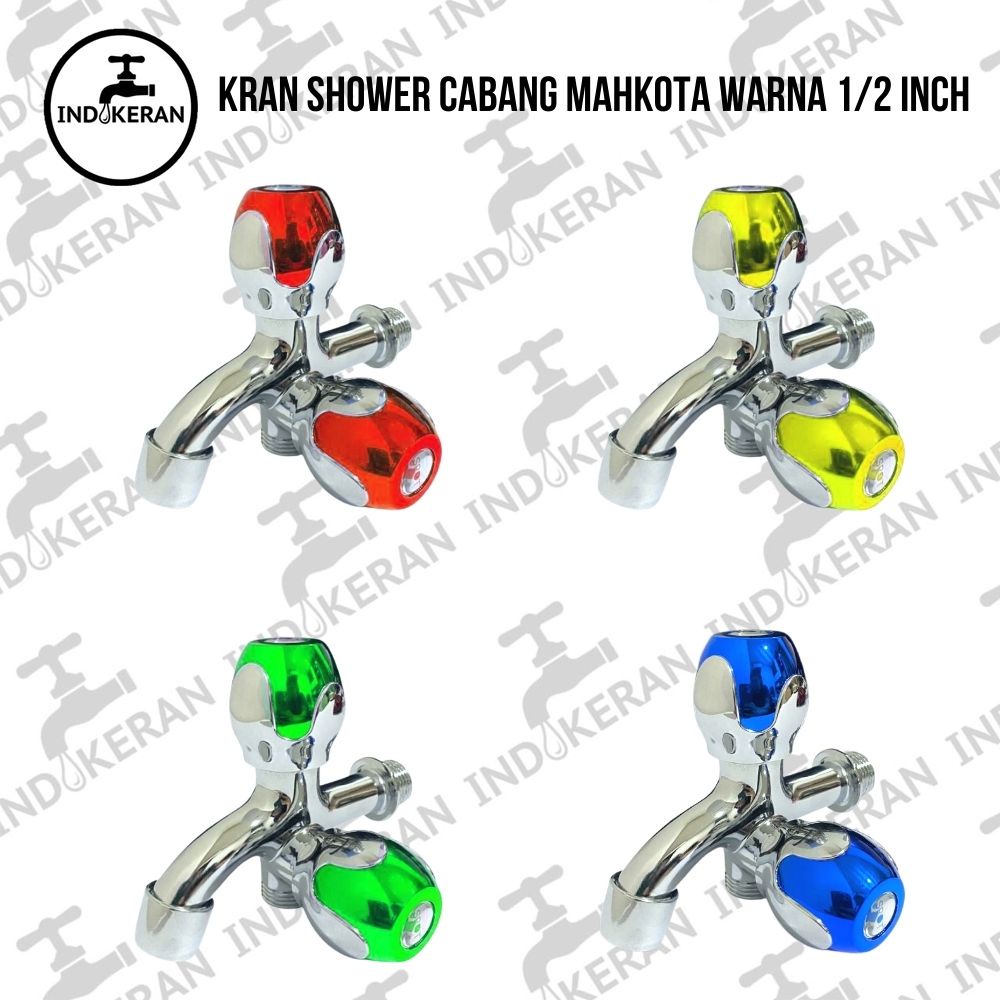 INDOKERAN - Kran Shower Cabang Mahkota Warna - 1/2 Inch