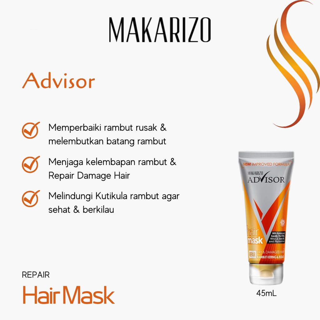 ~ PIYOSHI08 ~ MAKARIZO Hair Mask Repair Dry And Damaged Hair 15 Ml / 45 Ml PC37