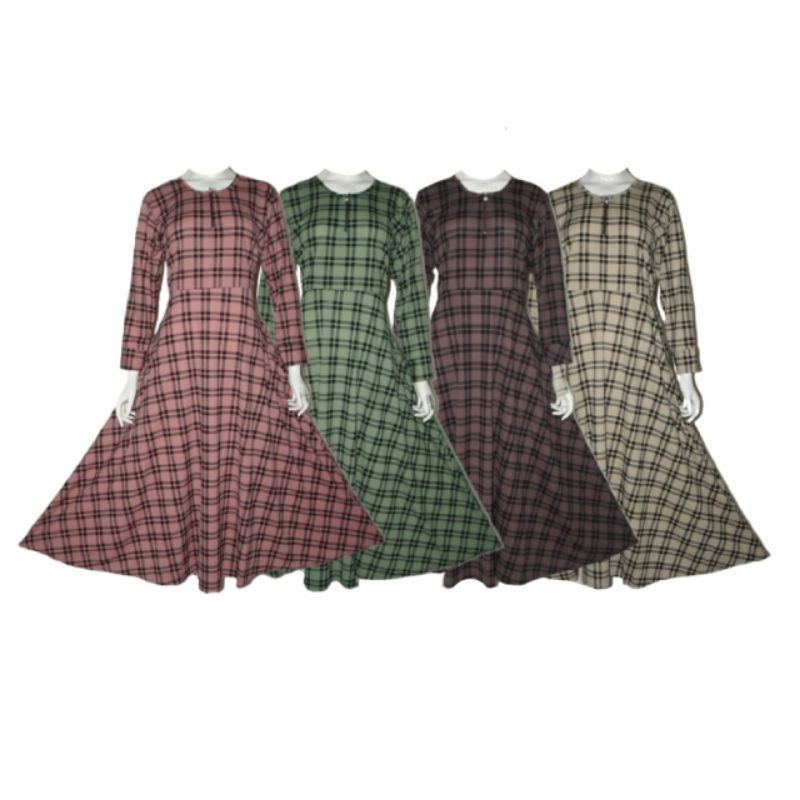 Gamis Wanita Premium | Gamis Motif Kotak - kotak