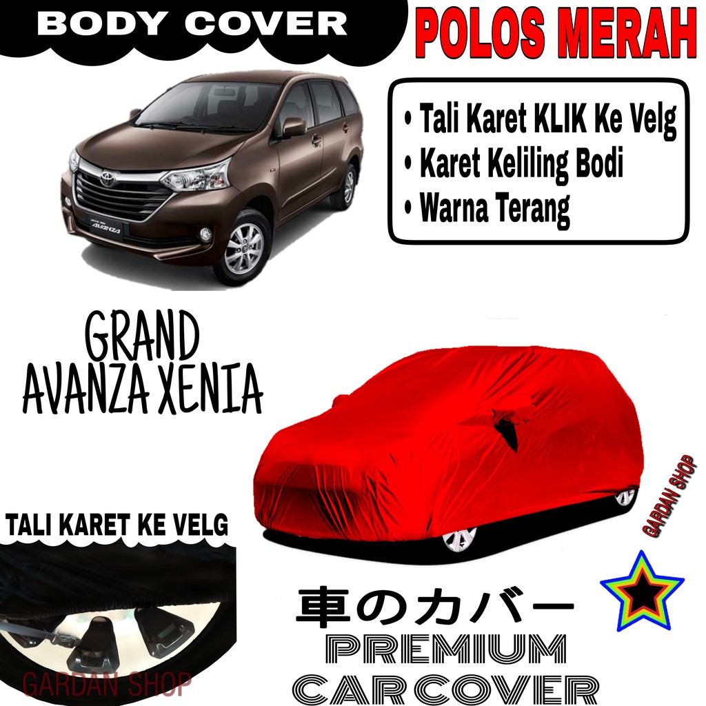 Sarung Mobil GRAND AVANZA XENIA Polos MERAH Body Cover Penutup Body Avanza PREMIUM