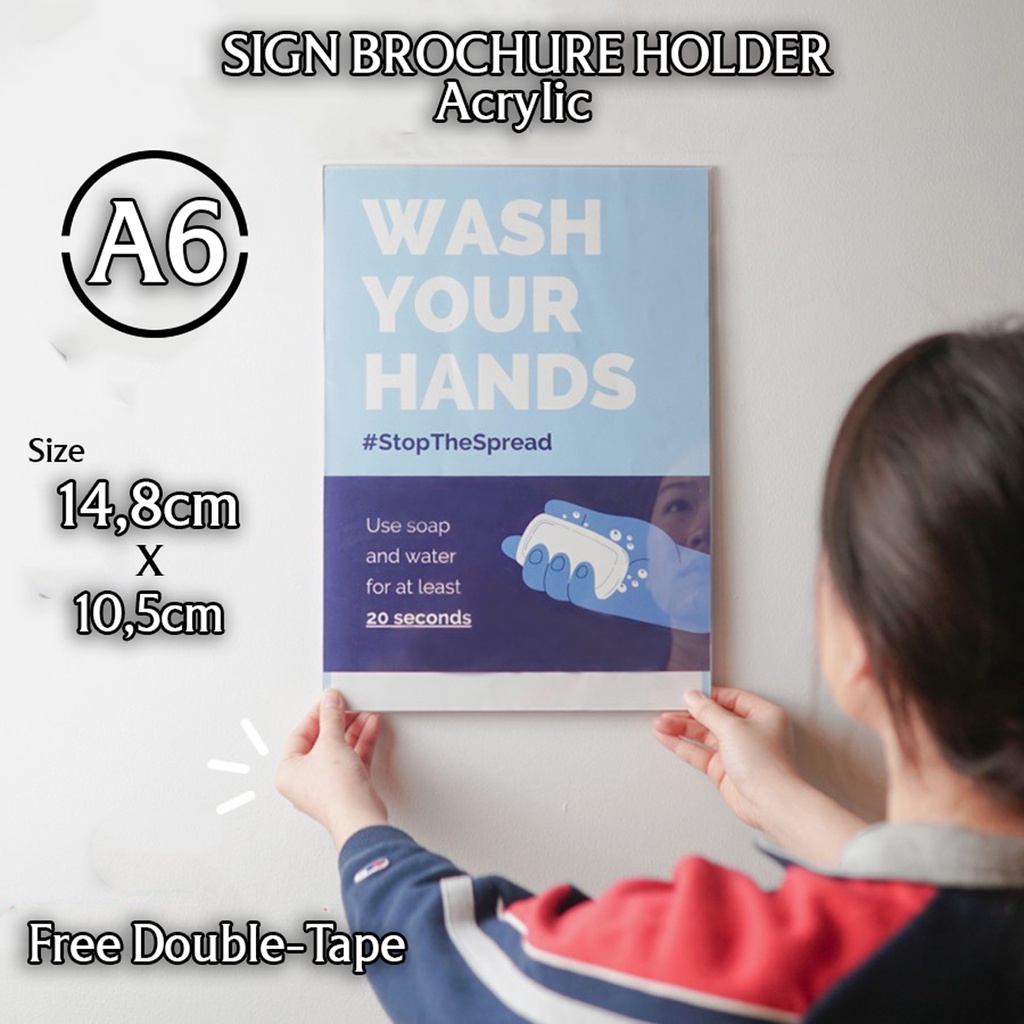 

Acrylic Brochure Sign Holder A6 / Acrylic Tempel / Sign Holder Tent / Wall Frame Akrilik