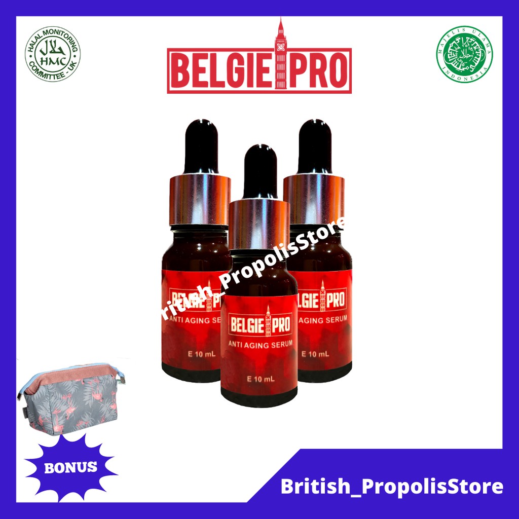 Paket Belgie Pro 3 Botol Face Serum Anti Aging 100% Original