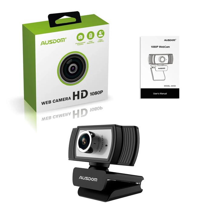 Webcam ausdom full hd 1080p live stream 10-30fps aw33 - Pc web camera aw-33