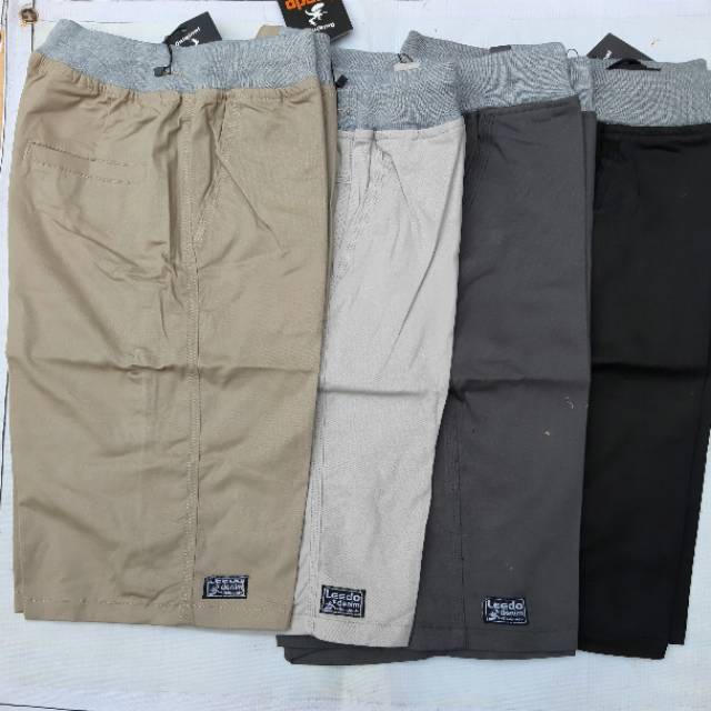 CELANA PENDEK PRIA. CHINO RIP PINGGANG KARET BAHAN TWEEL MELAR ( BISA COD)