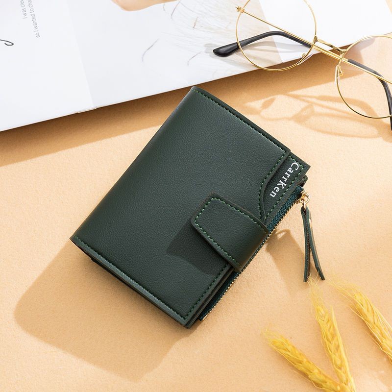 ⚘FASHION88⚘D26-1 Dompet Lipat PENDEK Wanita Trendy Murah/dompet wanita mini murah real pic-HIJAUARMY