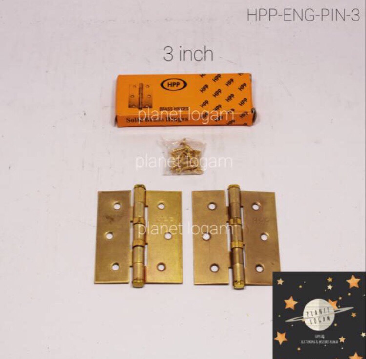 Engsel Jendela Brass Besi Kuning Uk. 3 Hpp