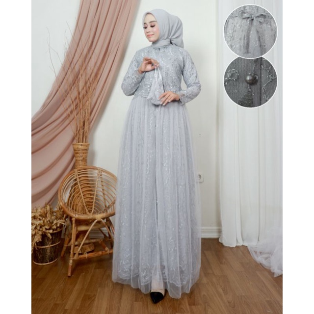 GAMIS SAFANA TILLE BORDIR MIX CERUTY // GAMIS TILLE WISUDA // GAMIS KEKINIAN // GAMIS TERLARIS // GAMIS KONDONGAN // KEBAYA GAMIS