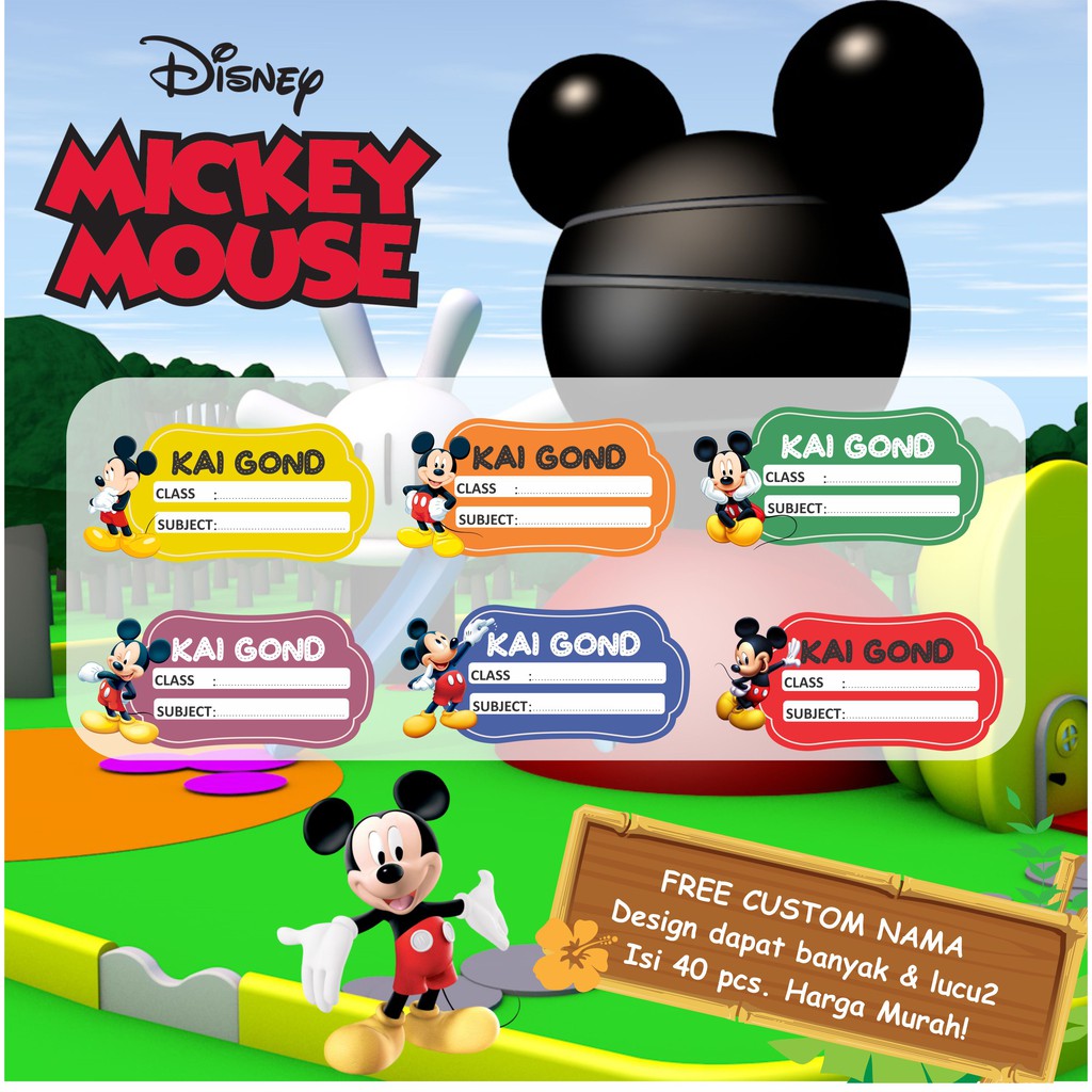 

STICKER NAMA MICKEY / STIKER BUKU MICKEY / STIKER LABEL CUSTOM
