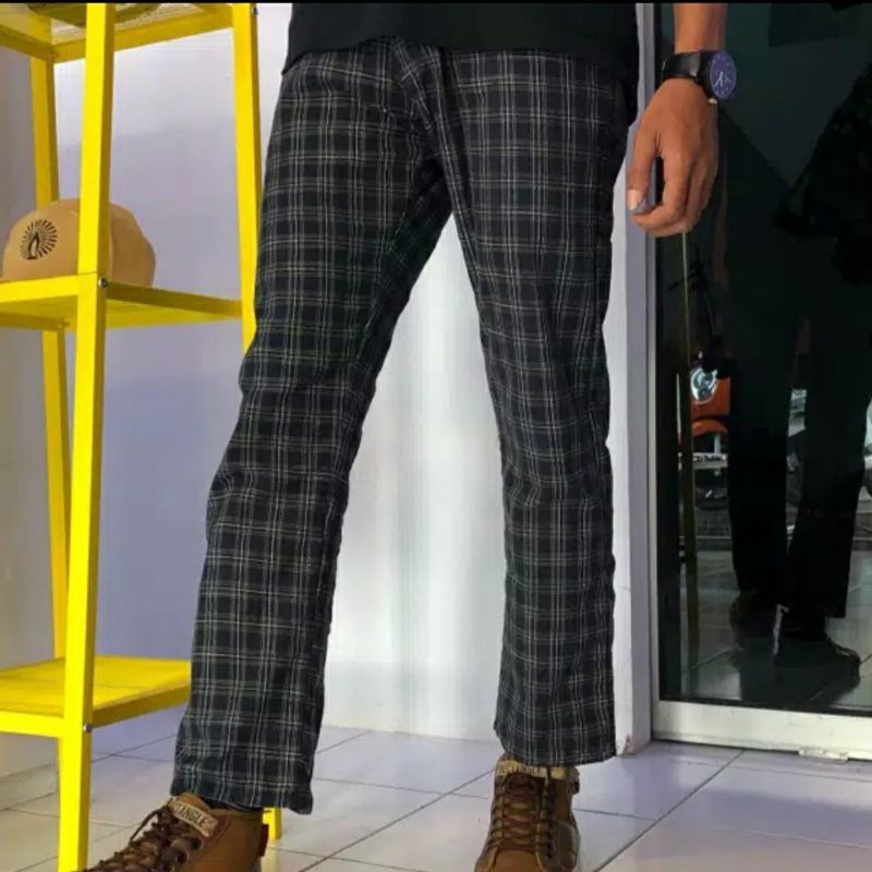 CELANA TARTAN SALUR PRIA / LONG PANTS / TARTAN SKINNY PANTS | Shopee