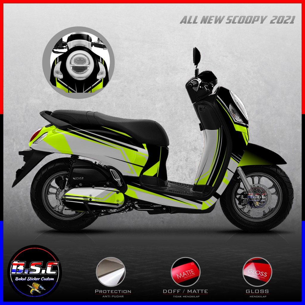 Sticker Decal FULL BODY + FULL PART Scoopy FI Scoopy 2021 Motif Flash Racing Stabilo