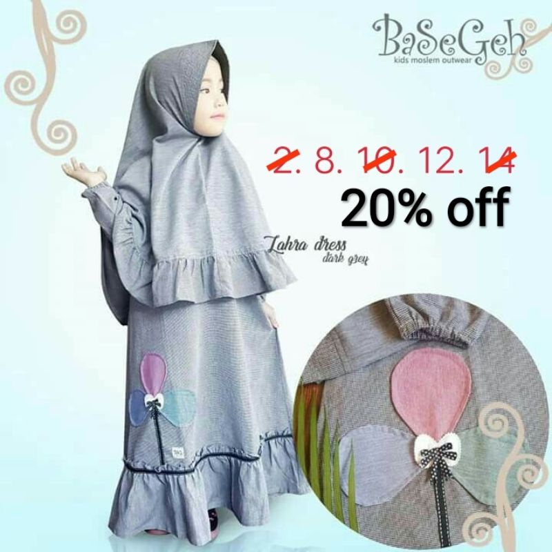 zahra basegeh gamis anak syari